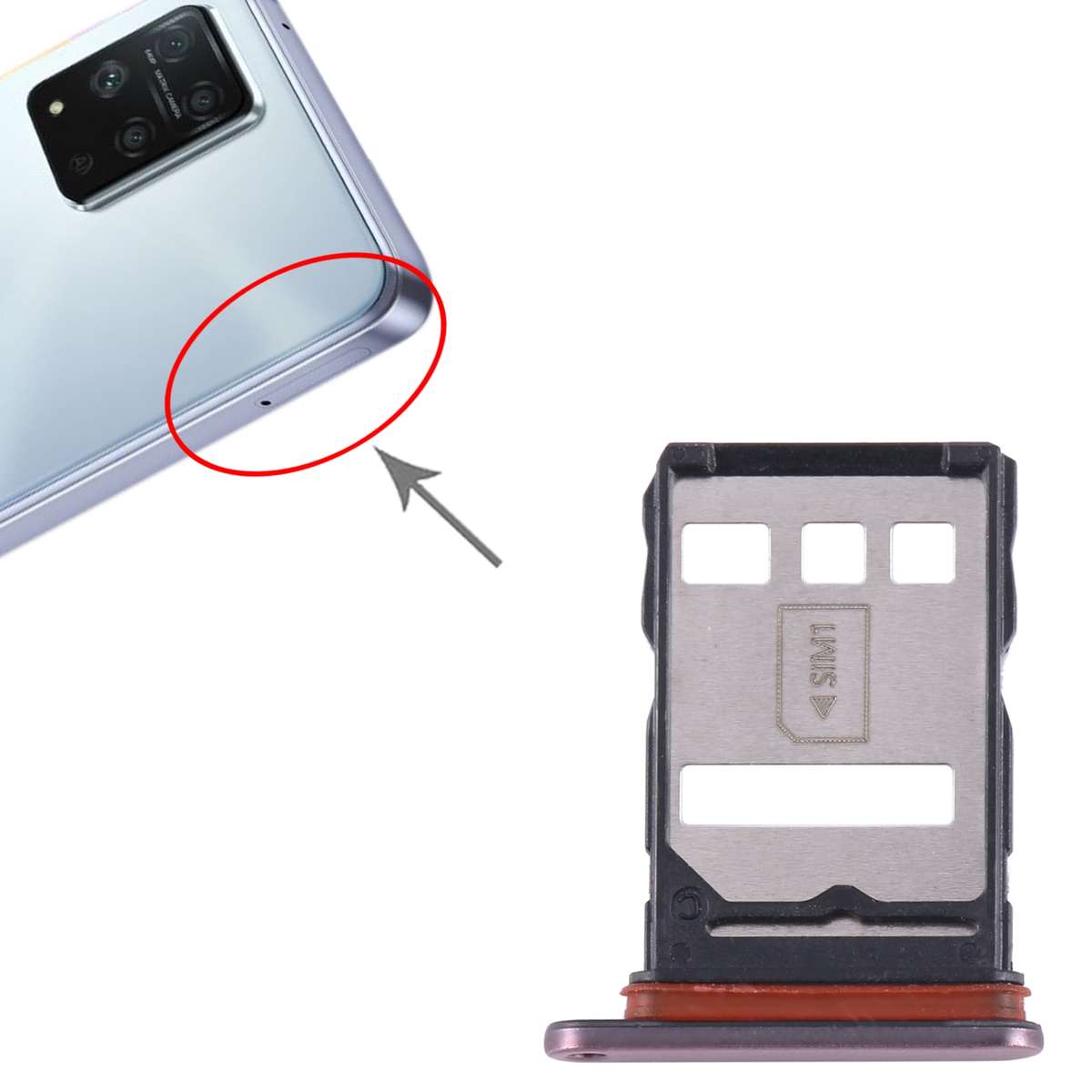 For Honor Play 5T Pro SIM Card Tray (Blue)