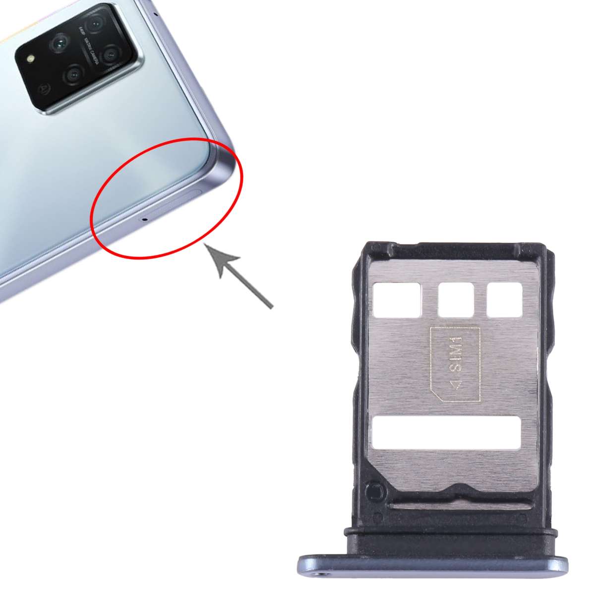 For Honor Play 5T Pro SIM Card Tray (Blue)