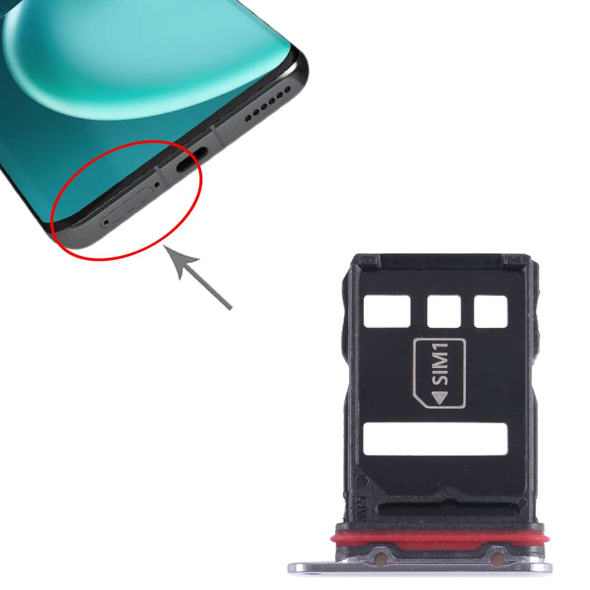 For Honor Magic4 Pro SIM + NM Card Tray (Black)