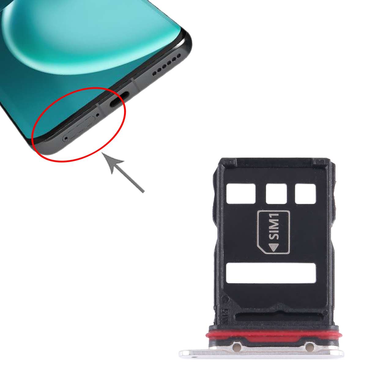 For Honor Magic4 Pro SIM + NM Card Tray (Black)