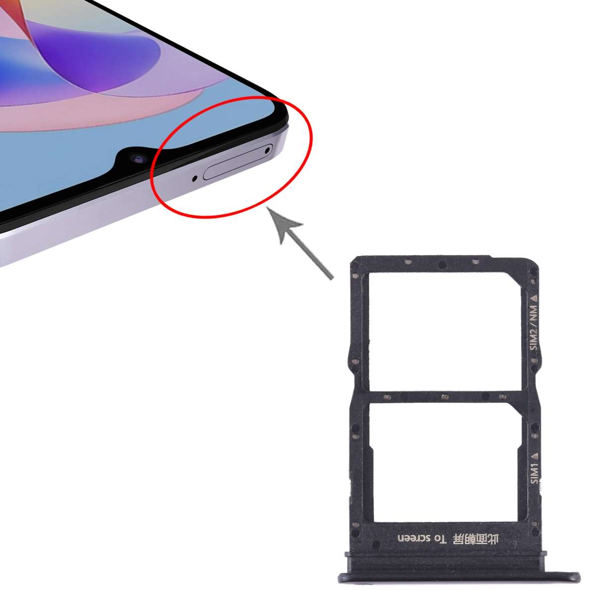 For Honor X10 Pro SIM + SIM / NM Card Tray (Black)