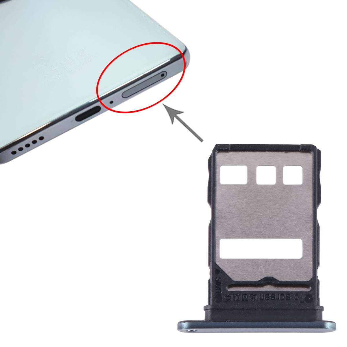 For Honor X9a SIM Card Tray (Black)