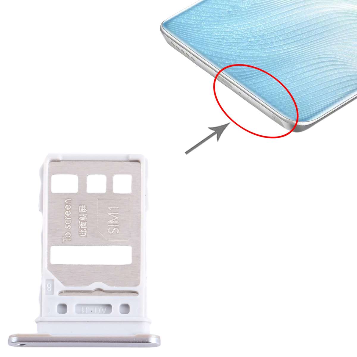 For Honor 80 Pro Flat SIM + SIM Card Tray (Black)