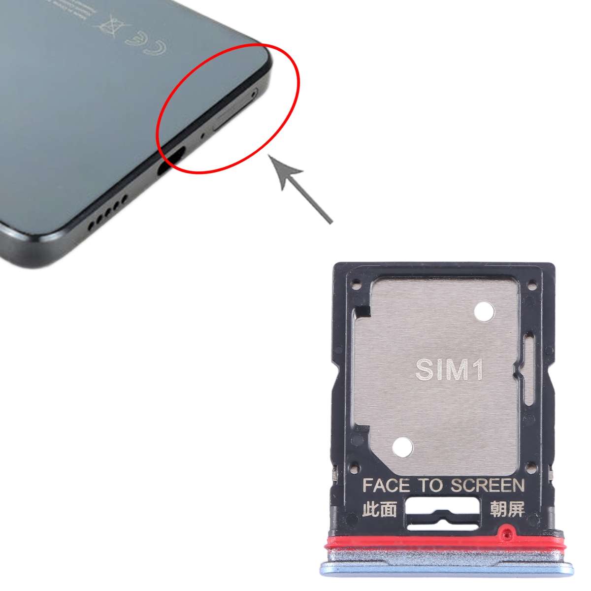 For Xiaomi Redmi Note 11T Pro SIM Card Tray + SIM Card Tray / Micro SD Card Tray (Black)