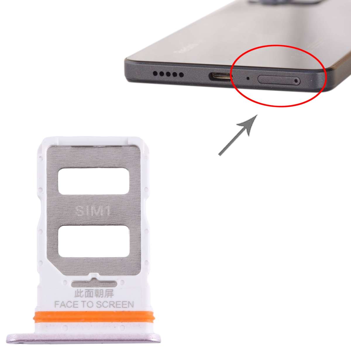For Xiaomi Poco X5 Pro SIM Card Tray + SIM Card Tray (Black)