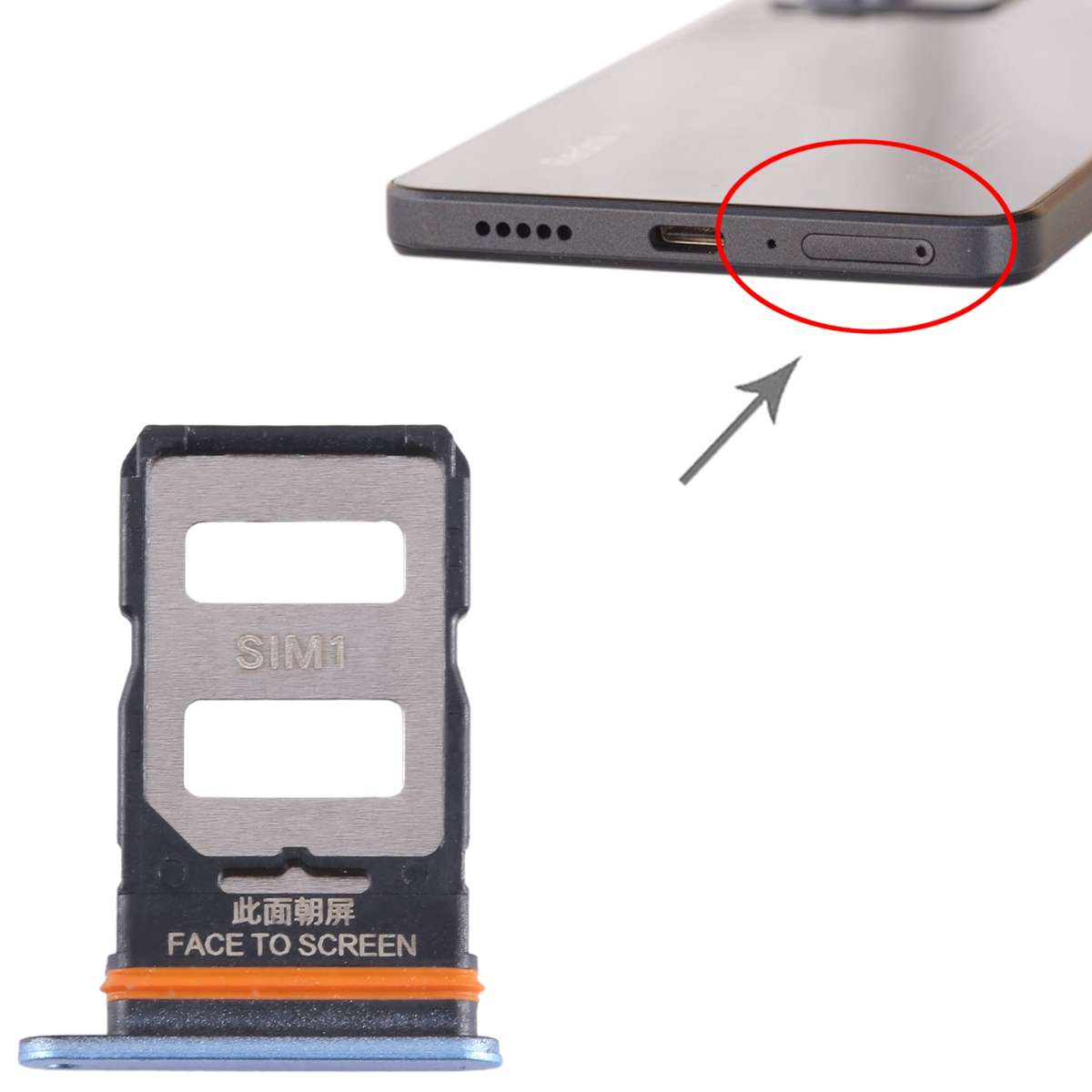 For Xiaomi Poco X5 Pro SIM Card Tray + SIM Card Tray (Black)