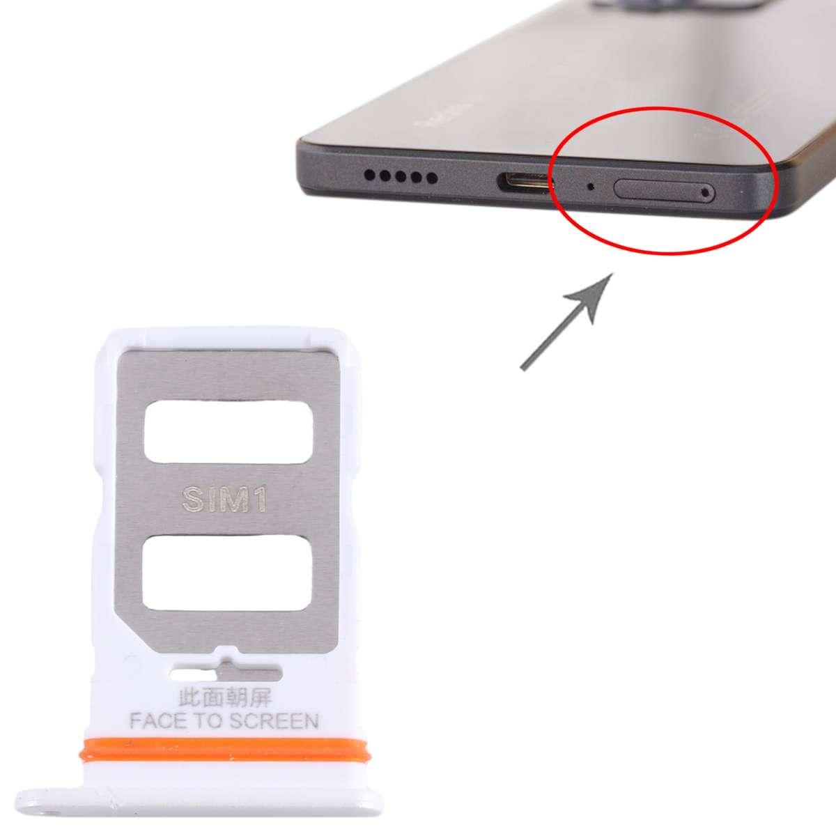 For Xiaomi Poco X5 Pro SIM Card Tray + SIM Card Tray (Black)