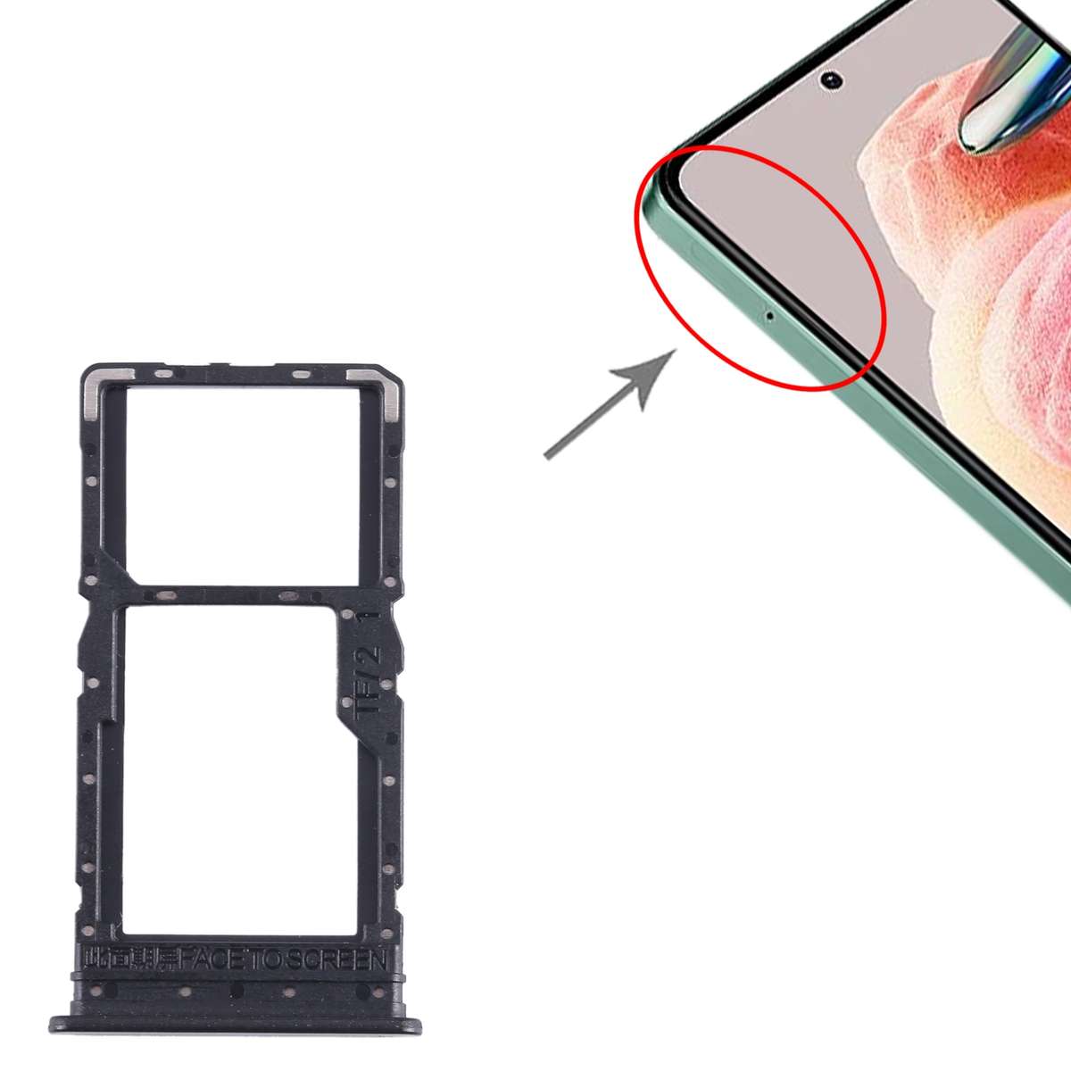 For Xiaomi Redmi 12 5G SIM Card Tray + SIM Card Tray / Micro SD Card Tray (Blue)