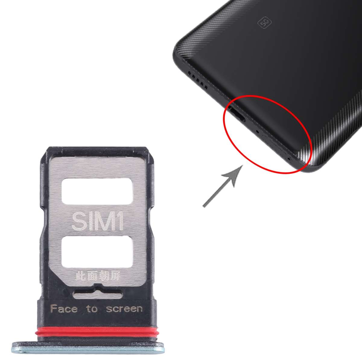 For Xiaomi Redmi K60 Pro SIM Card Tray + SIM Card Tray (Black)