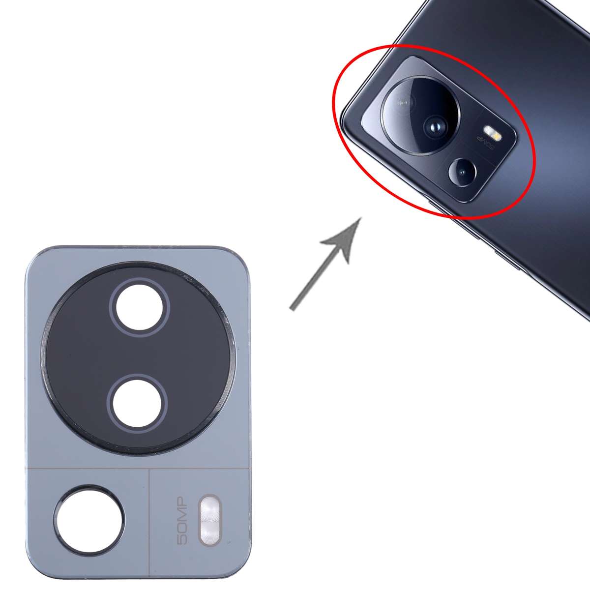For Xiaomi Civi 2 Camera Lens Cover (Black)