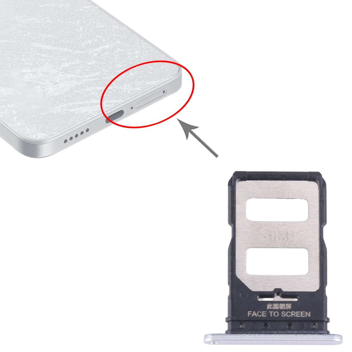 For Xiaomi Redmi Note 13 Pro+ SIM Card Tray + SIM Card Tray (Black)