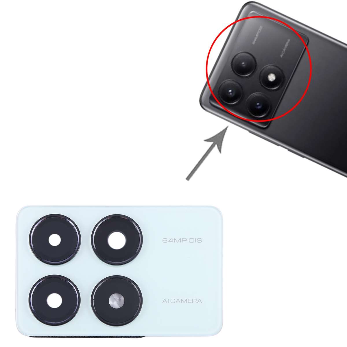 For Xiaomi Redmi K70E Camera Lens Cover (Black)