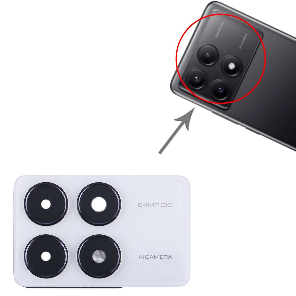 For Xiaomi Redmi K70E Camera Lens Cover (Black)