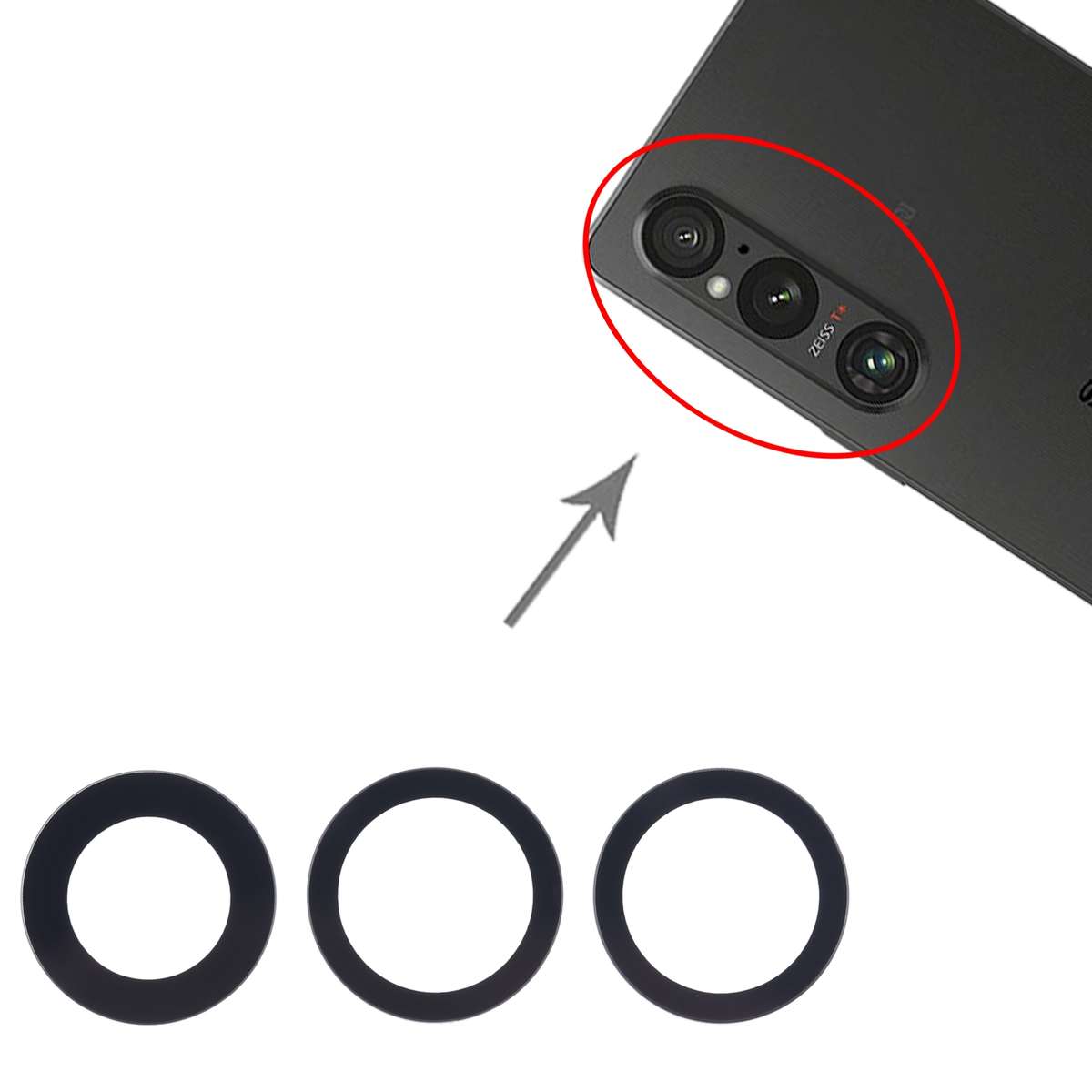 For Sony Xperia 1 V Original Camera Lens Cover (Black)