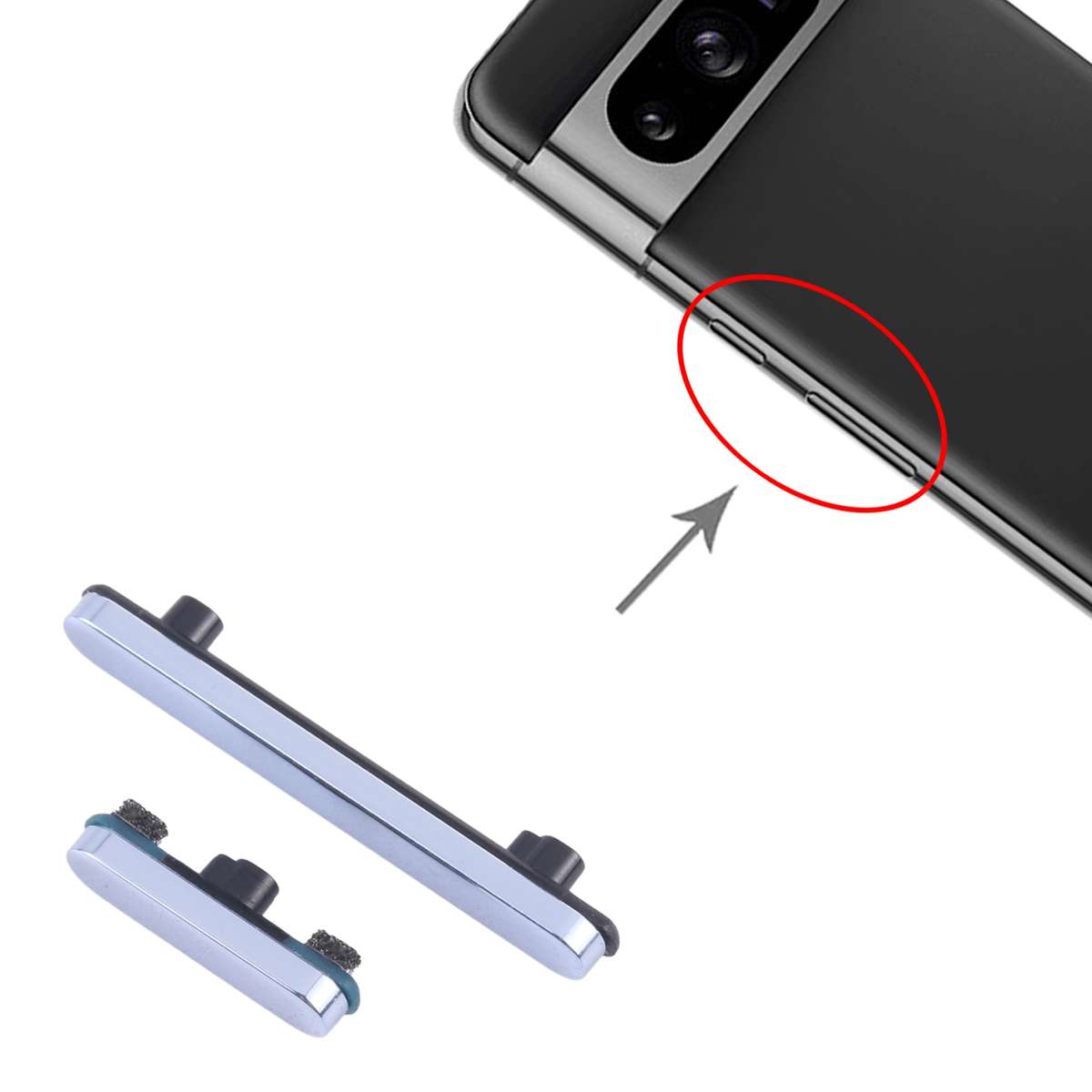 For Google Pixel 8 Pro Original Power Button and Volume Control Button (Black)