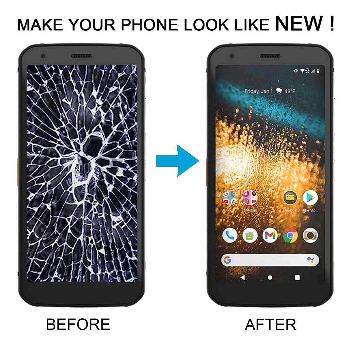 For CAT S62 LCD Screen with Digitizer Full Assembly (Black)