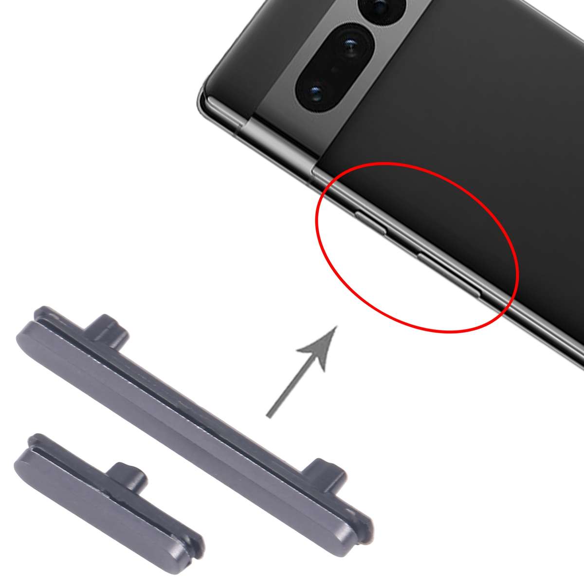 For Google Pixel 7 Pro Power Button and Volume Control Button (Black)