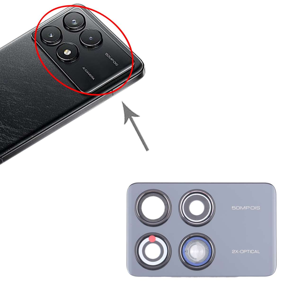 For Xiaomi Redmi K70 Back Camera Lens Frame (Black)