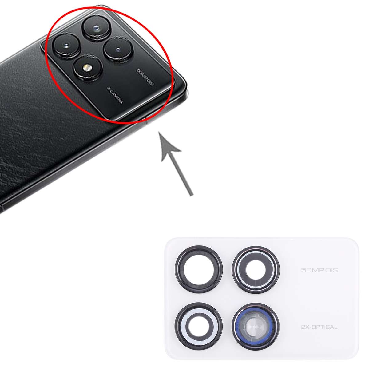 For Xiaomi Redmi K70 Back Camera Lens Frame (Black)