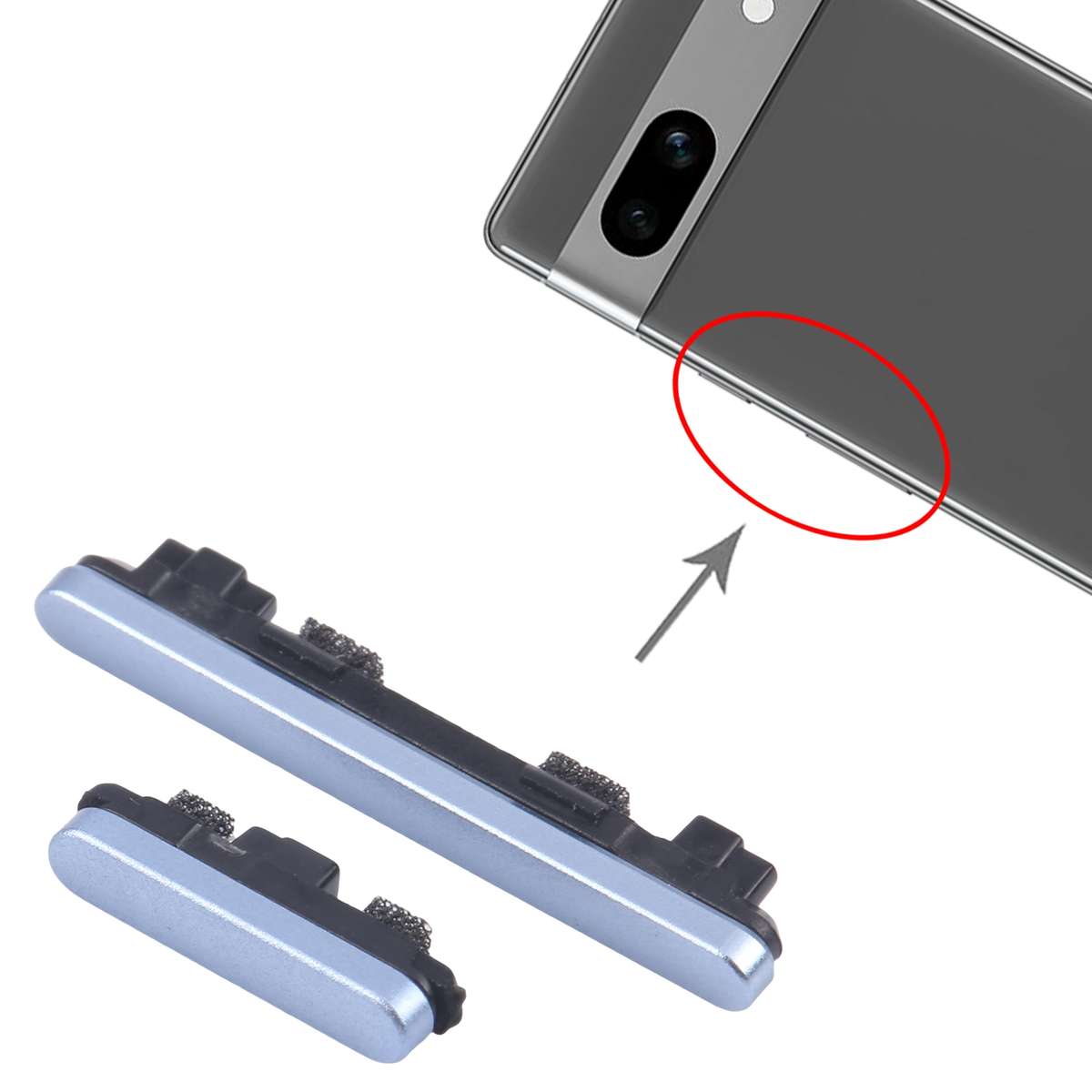 For Google Pixel 7a Original Power Button and Volume Control Button (Black)