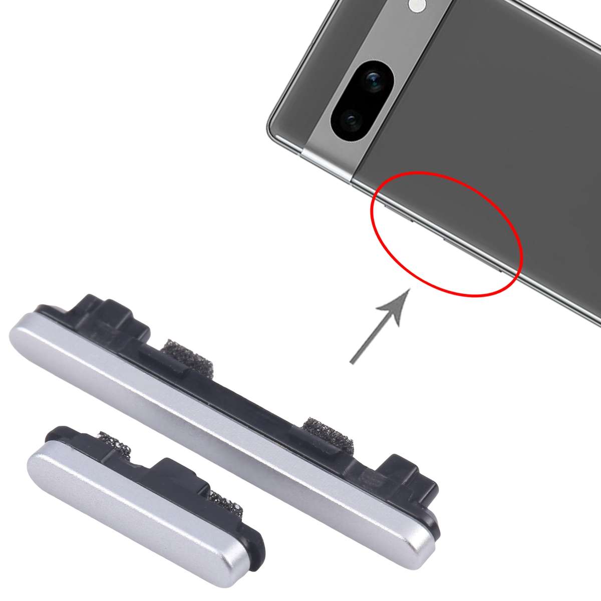 For Google Pixel 7a Original Power Button and Volume Control Button (Black)