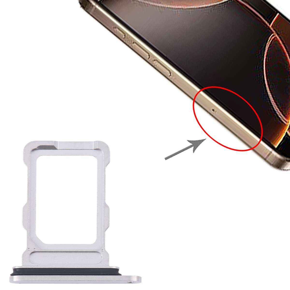 For iPhone 16 Pro Max SIM Card Tray (Black)