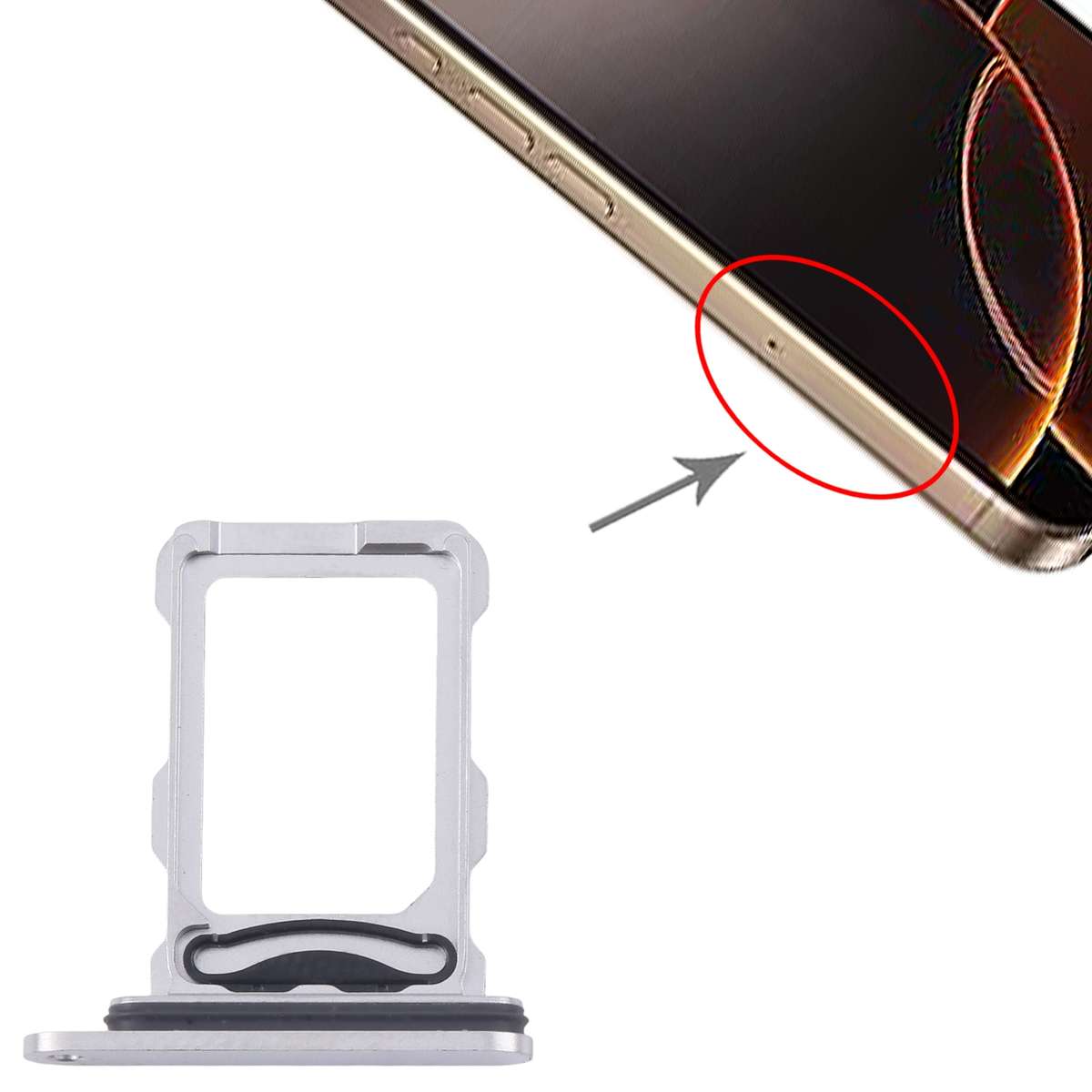 For iPhone 16 Pro SIM + SIM Card Tray (Black)