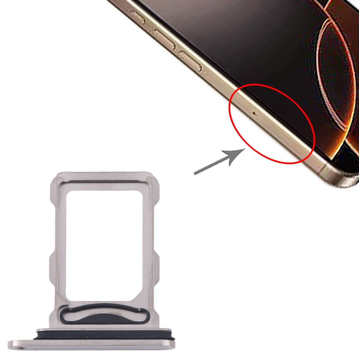 For iPhone 16 Pro Max SIM + SIM Card Tray (Black)