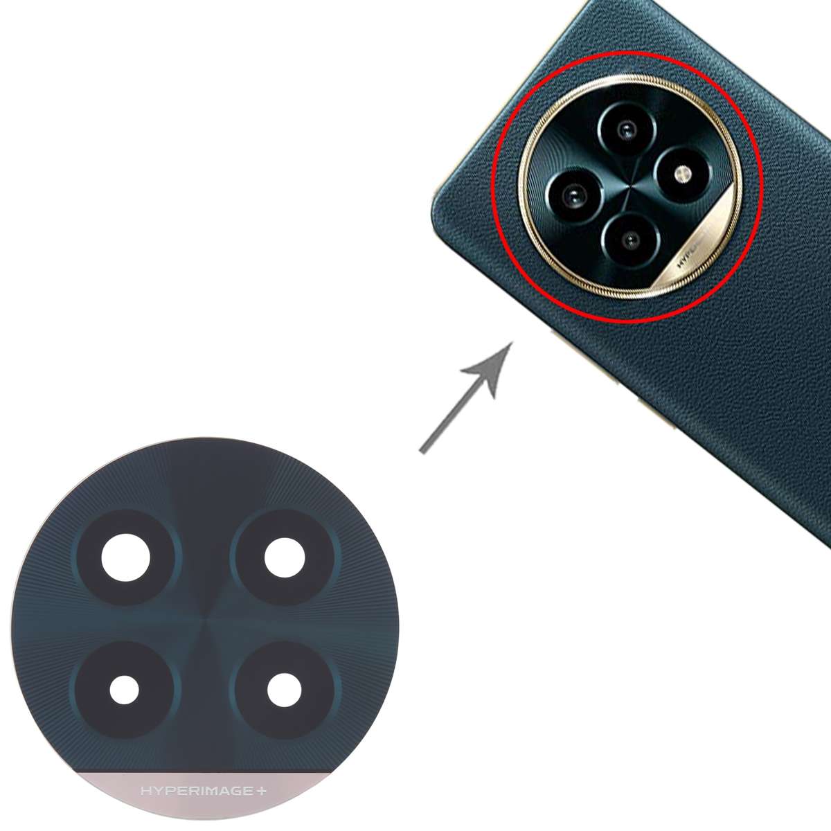 For Realme 13 Pro 10pcs Original Back Camera Lens (Black)