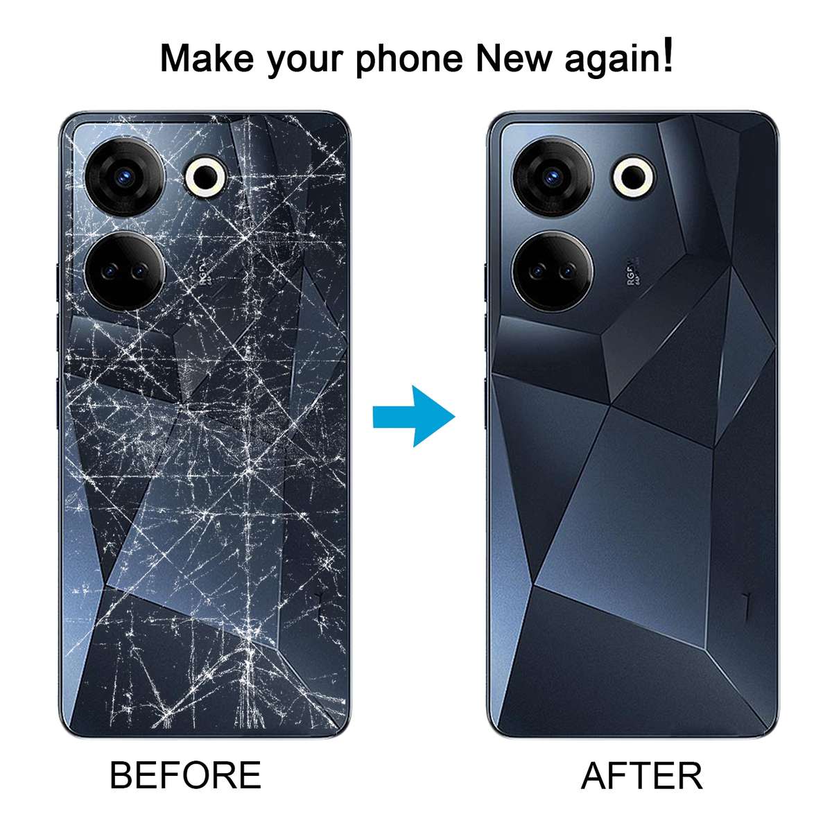 For Tecno Camon 20 Original Battery Back Cover(Black)