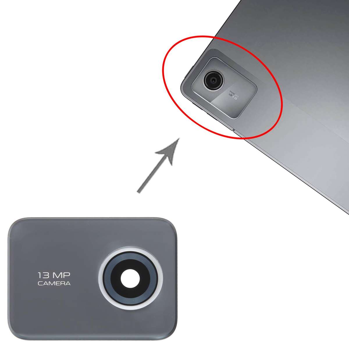 For Lenovo Tab M11 / K11 TB330FU Original Back Camera Lens (Black)