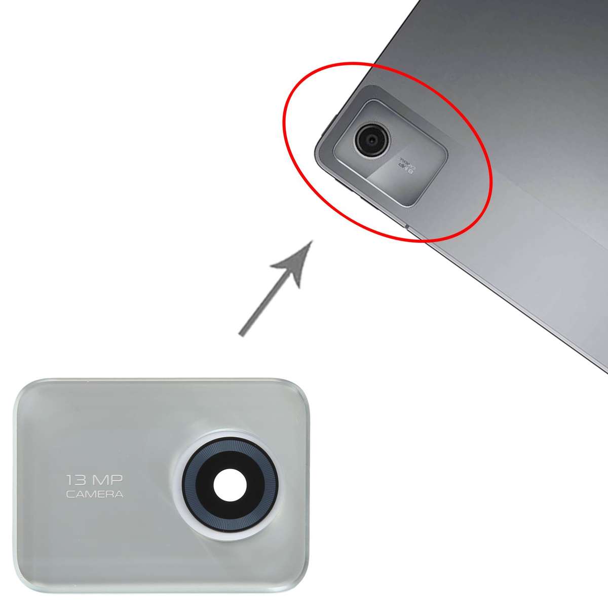 For Lenovo Tab M11 / K11 TB330FU Original Back Camera Lens (Black)