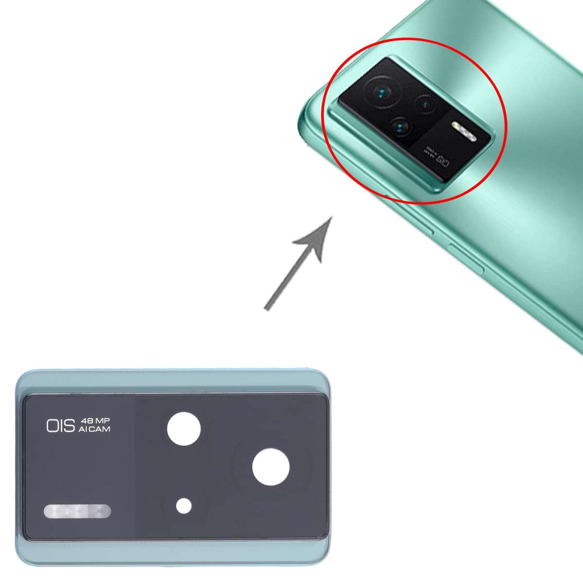 For Xiaomi Redmi K60E Original Rear Camera Lens Cover (Black)