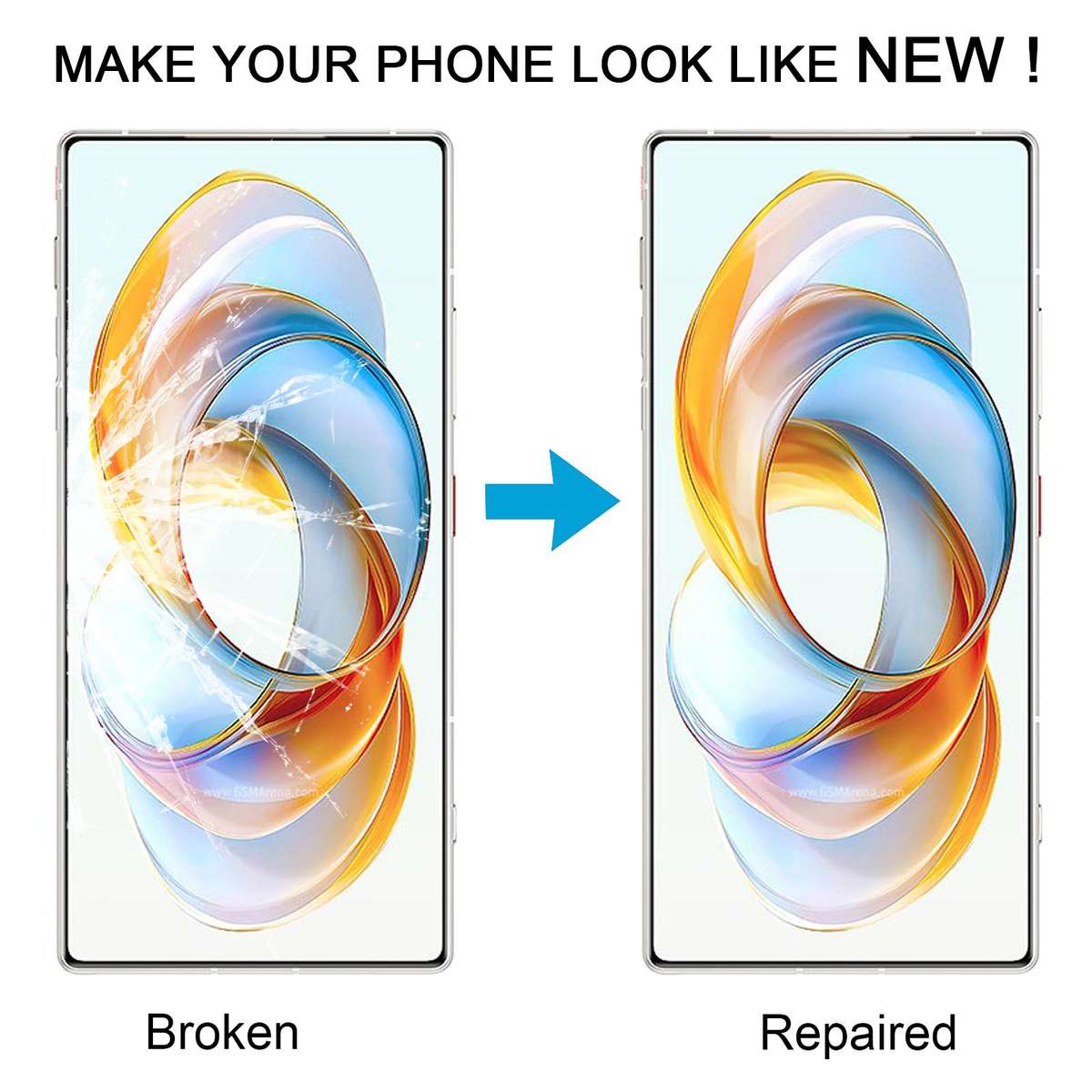 For ZTE Nubia RedMagic 10 Pro+ Front Screen Outer Glass Lens with OCA Optically Clear Adhesive (Blac