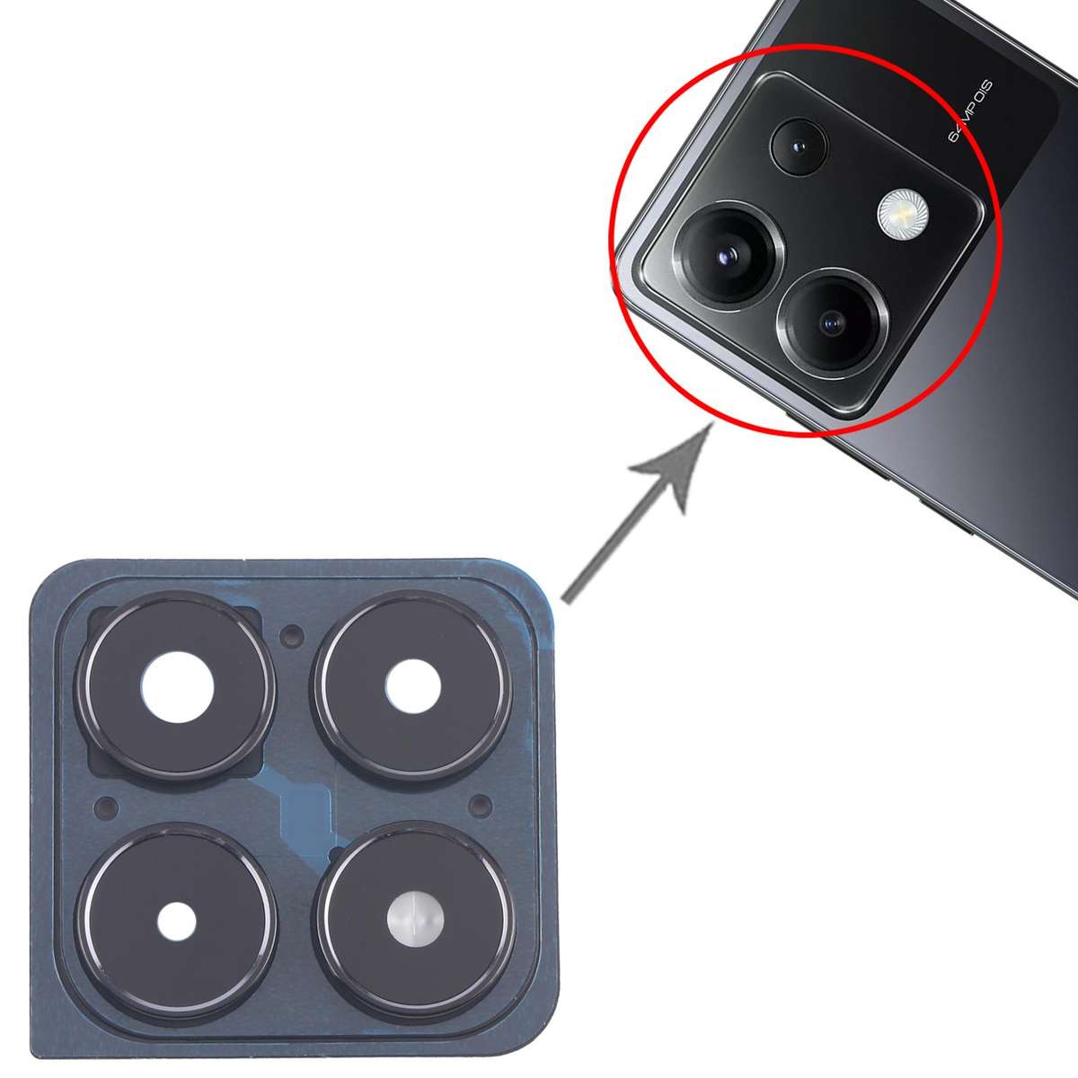 For Xiaomi Poco X6 Original Rear Camera Frame