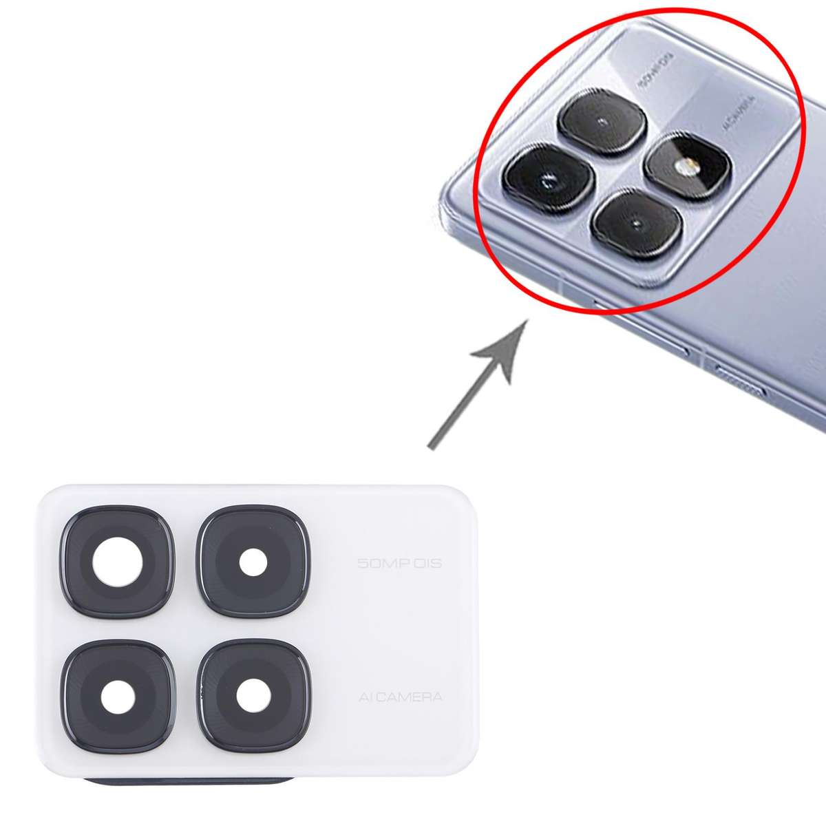 For Xiaomi Redmi K70 Ultra Original Rear Camera Lens Cover (Black)