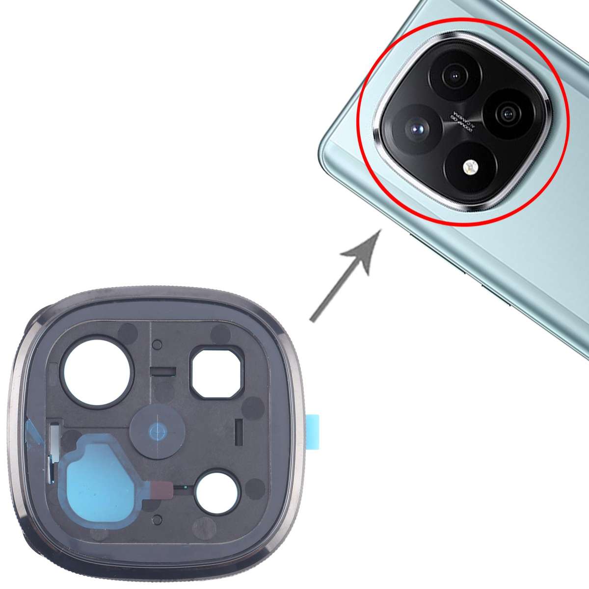 For Xiaomi Redmi Note 14 Pro+ 5G Back Camera Lens Frame (Black)