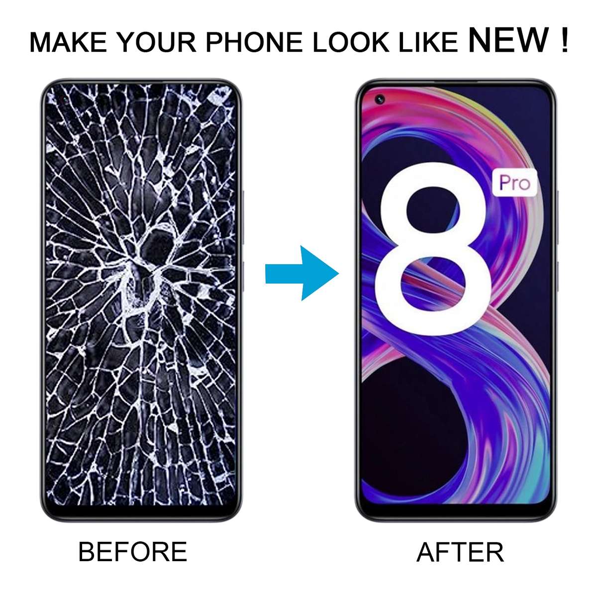 LCD Screen and Digitizer Full Assembly with Frame for OPPO Realme 8 Pro