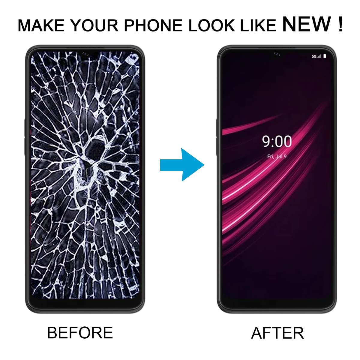 For T-Mobile REVVL V+ 5G LCD Screen Digitizer Full Assembly with Frame (Black)