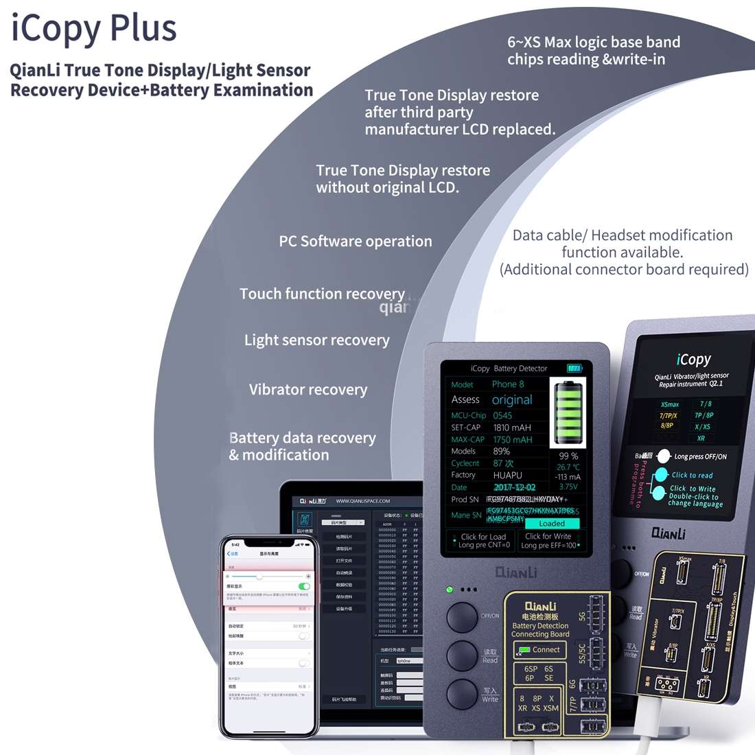 Qianli iCopy Plus 3 in 1 LCD Screen Original Color Repair Programmer For iPhone