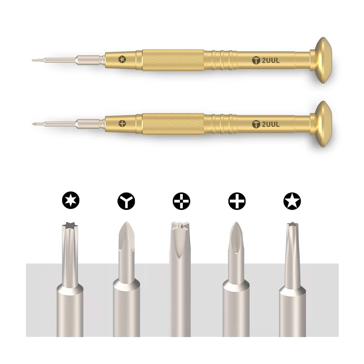 2UUL Brass Handle Heavy Weight Screwdriver Set