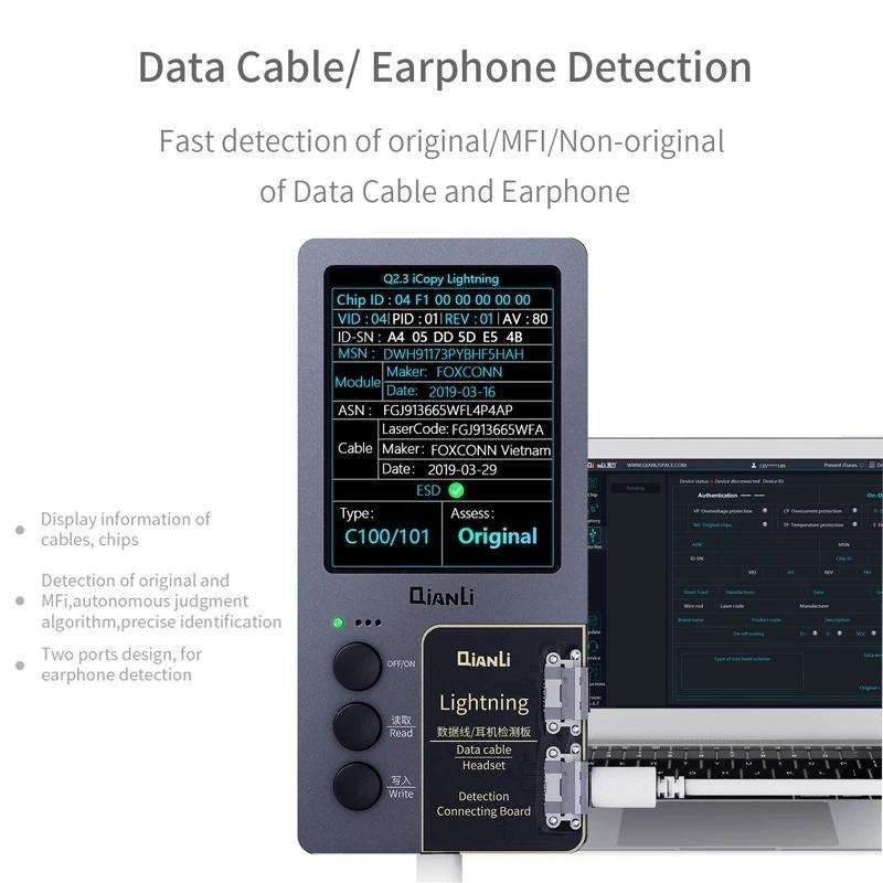 For iPhone 6 - 14 Pro Max 3 in 1 Qianli iCopy Plus 2.2 Repair Detection Programmer Set