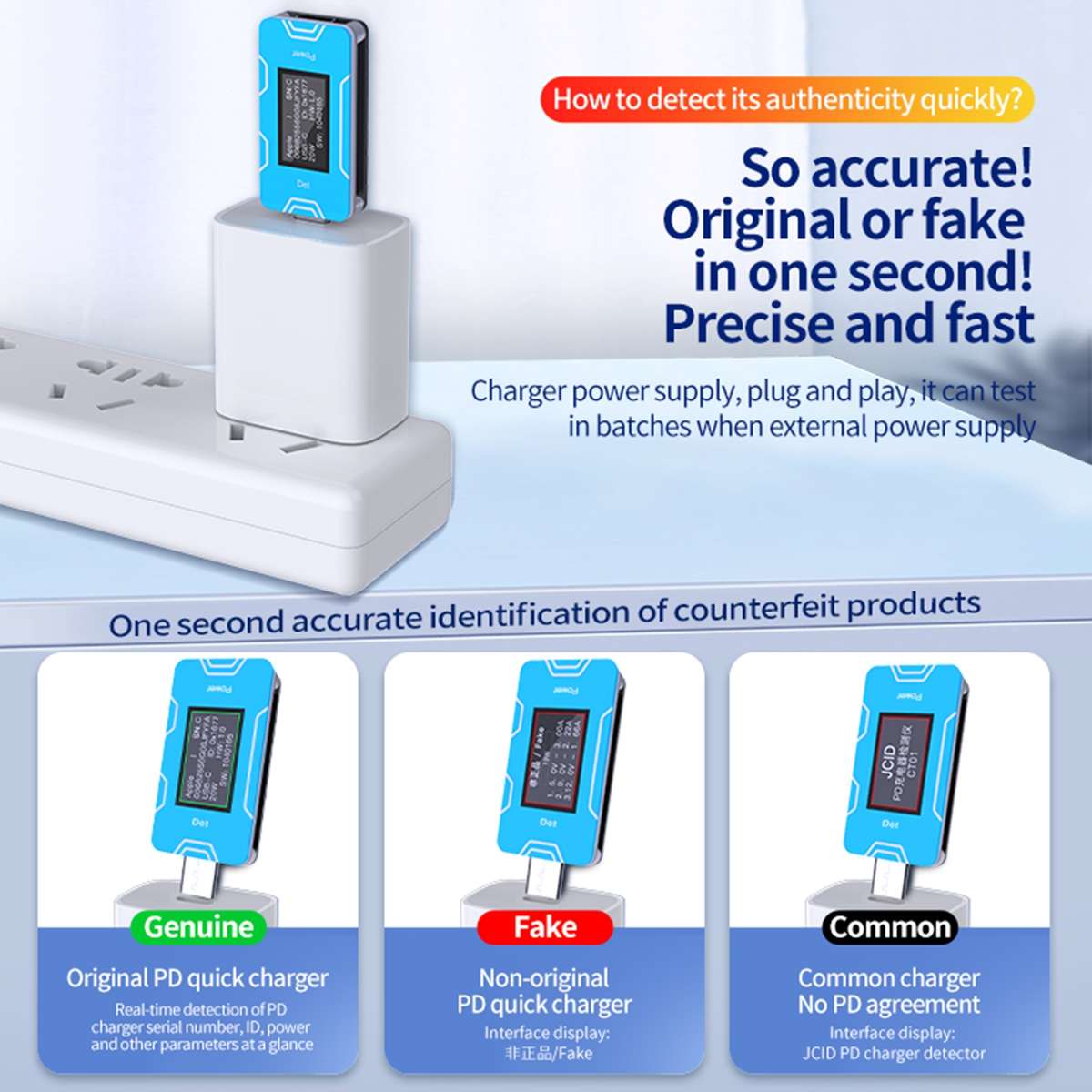 JC JCID-CT01 PD Charger Detector USB Tester Tool