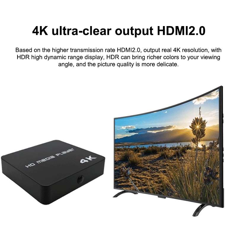 Uhd 4K Player Single-unit Advertising Machine Powered Up Automatically Plays Video PPT ... (black)