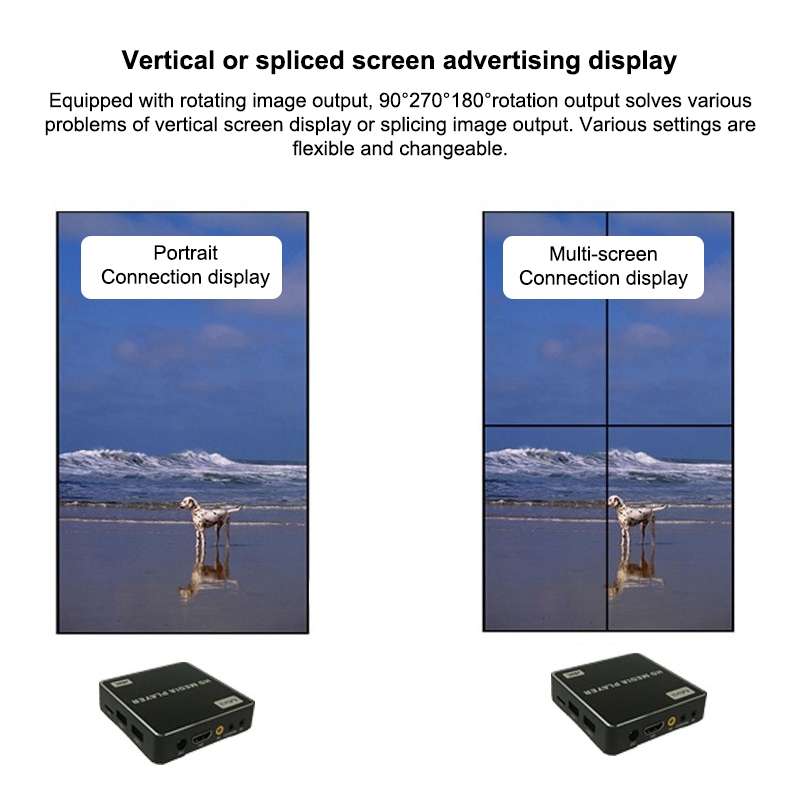Uhd 4K Player Single-unit Advertising Machine Powered Up Automatically Plays Video PPT ... (black)