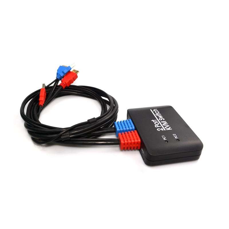 2 Ports USB HDMI KVM Switch Switcher with Cable for Monitor, Keyboard, Mouse, HDMI Switch, Support