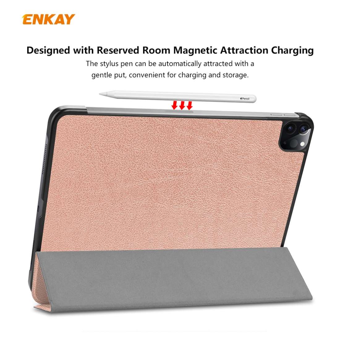 For iPad Pro 11 2022 / 2020 / 2021 ENKAY ENK-8001 Denim Pattern Horizontal Flip Leather ... (Pink)
