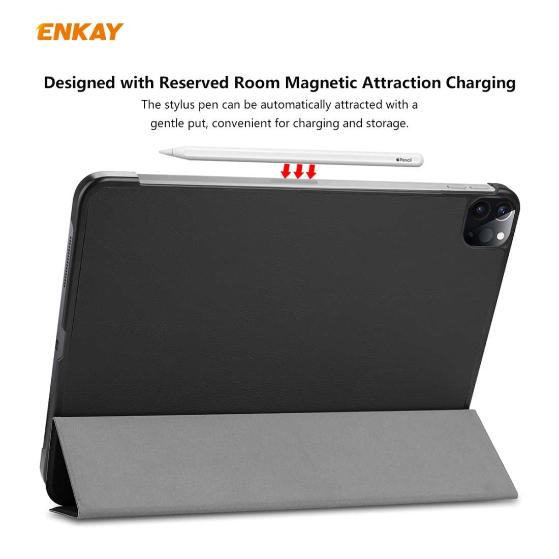 For iPad Pro 11 2022 / 2020 / 2021 ENKAY ENK-8001 Denim Pattern Horizontal Flip Leathe ... (Black)