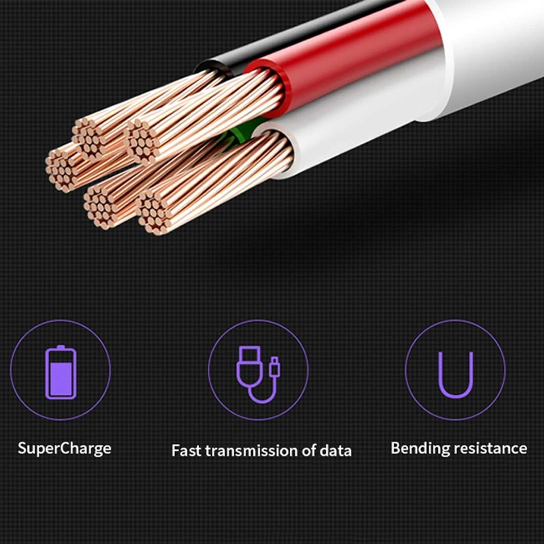 5A USB to USB-C / Type-C Flash Charging Data Cable, Cable Length: 1.5m