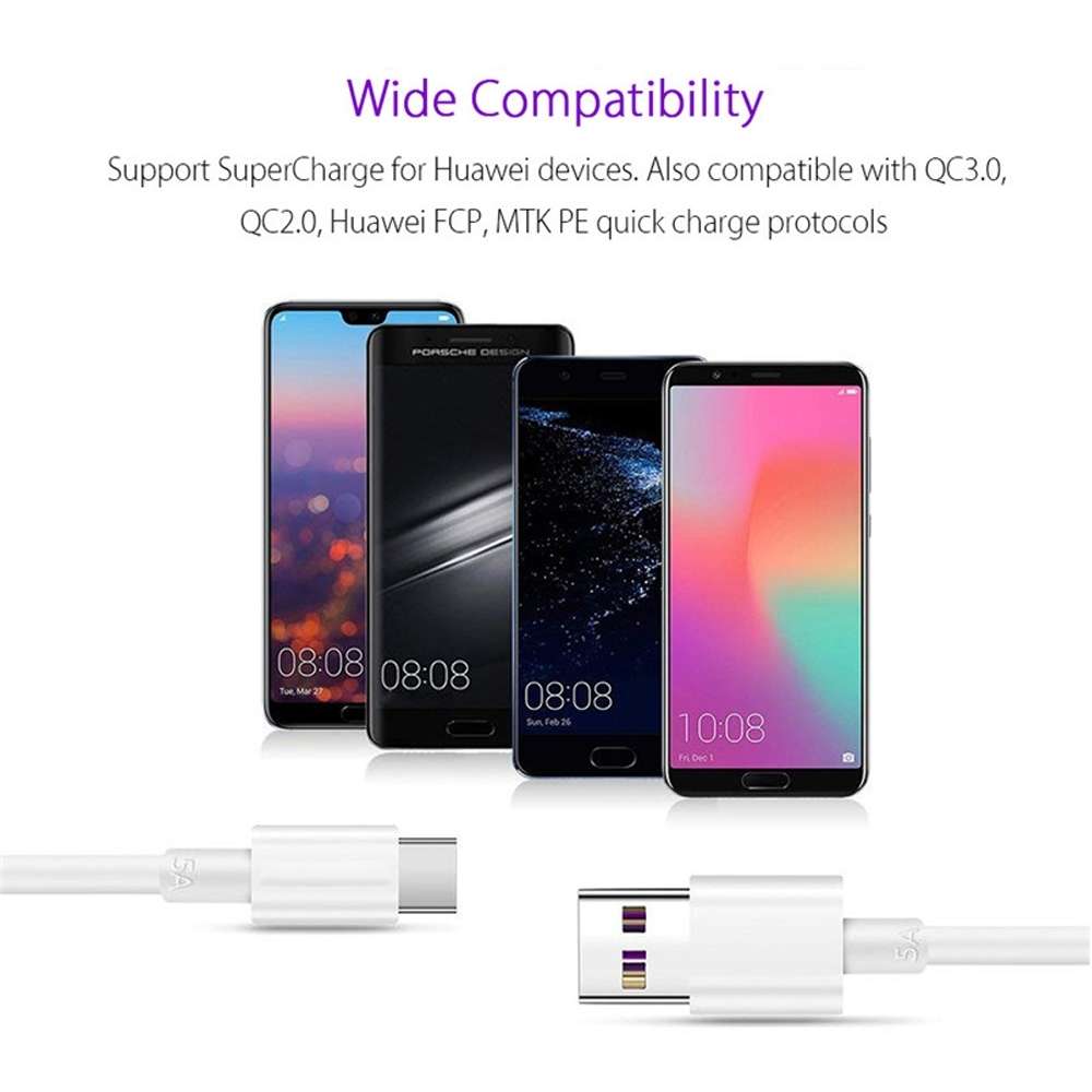 5A USB to USB-C / Type-C Flash Charging Data Cable, Cable Length: 1.5m
